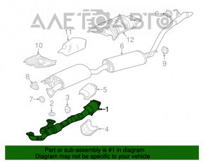 Tubul de admisie cu catalizator pentru Acura MDX 14-15 pre-restilizare