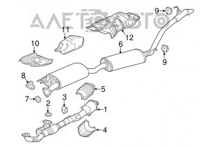 Tubul de admisie cu catalizator pentru Acura MDX 14-15 pre-restilizare