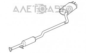 Silentiozatorul pentru partea de mijloc și spate cu teava pentru Honda Accord 13-17 2.4