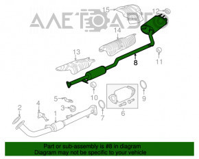 Silentiozatorul pentru partea de mijloc și spate cu teava pentru Honda Accord 13-17 2.4