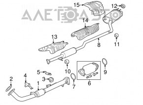 Silentiozatorul pentru partea de mijloc și spate cu teava pentru Honda Accord 13-17 2.4