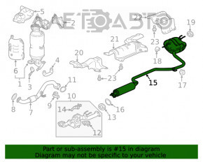 Traseul de evacuare cu intermediar și spate cu rezervor pentru Honda Accord 18-22 2.0 hibrid