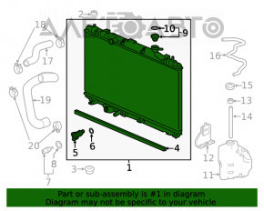 Radiator de răcire a apei pentru Honda Accord 18-22 2.0 hibrid