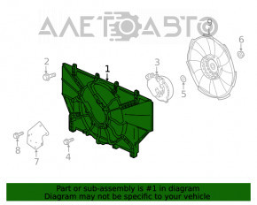 Диффузор кожух радиатора голый Honda Accord 18-22 2.0 hybrid