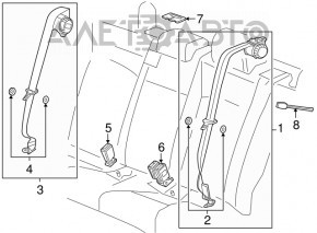 Ремень безопасности задний левый Chevrolet Cruze 11-15 черн