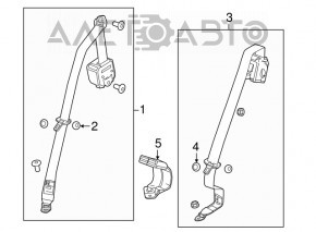 Centura de siguranță centrală spate pentru Buick Encore 13-16