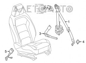 Пассажирский ремень безопасности Chevrolet Camaro 16- купе