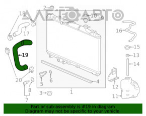 Патрубок охлаждения нижний Honda Accord 18-22 2.0 hybrid