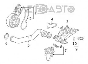 Патрубок охлаждения металл Honda Civic X FC 16-21 2.0