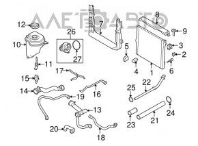 Furtunul de răcire a radiatorului de transmisie automată dreapta pentru BMW X5 E70 07-13, nou, neoriginal.