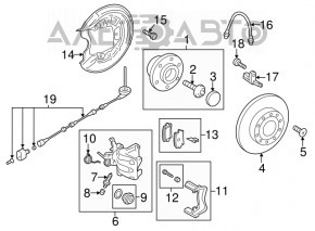 Senzorul ABS din spatele dreapta pentru VW Jetta 11-18 SUA, nou, neoriginal.