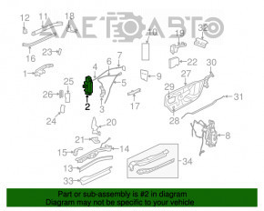 Mânerul ușii interioare din spate stânga Dodge Grand Caravan 11-20