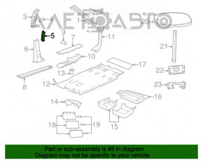 Maner lateral stânga Dodge Grand Caravan 11-20 gri.