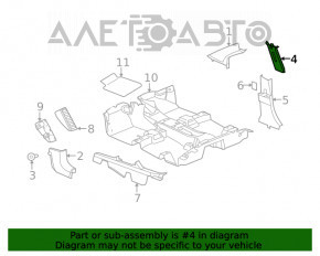 Capacul stâlpului central pentru centura de sus, stânga, Jeep Patriot 11-17, gri