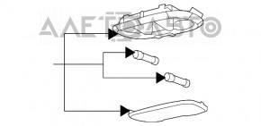 Plafonul de iluminare frontal pentru Chrysler 200 11-14 sub geam negru.