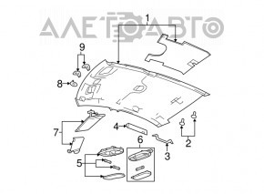 Plafonul de iluminare frontal pentru Chrysler 200 11-14 sub geam negru.