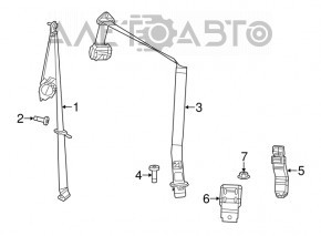 Ремень безопасности задний правый Jeep Compass 11-16 черн