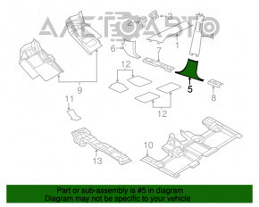 Capacul stâlpului central, partea de jos, stânga, Jeep Grand Cherokee WK2 14-21