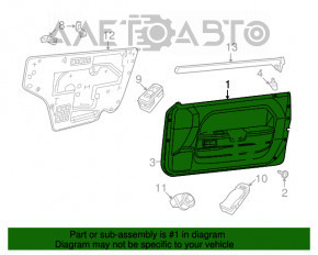 Capacul ușii cartela frontală dreapta Dodge Challenger 09-14, negru mat, din pânză.