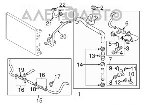 Furtunul de răcire inferior VW Passat b8 16-19 SUA 3.6