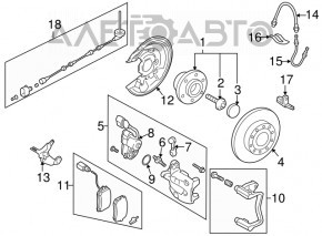 Senzor ABS spate dreapta VW Passat b8 16-19 SUA