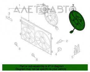 Вентилятор охлаждения левый VW CC 08-17