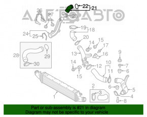 Tubul de intercooler al treilea din dreapta pentru VW Beetle 12-19 1.8T, 2.0T