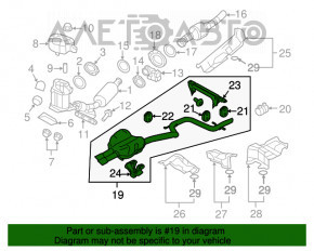 Tubul de evacuare complet pentru VW Jetta 11-18 USA TDI cu rezonator și tanc