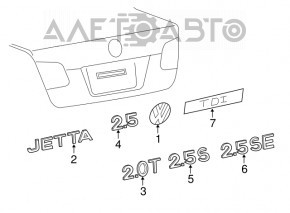 Эмблема надпись TDI крышки багажника VW Jetta 11-18 USA