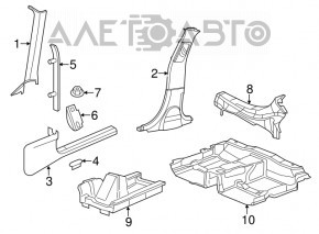 Podea din 3 piese pentru Dodge Charger 15-20, negru, awd