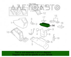 Consola centrală cu cotieră și suporturi pentru pahare pentru Jeep Patriot 11-17, din plastic, de culoare neagră