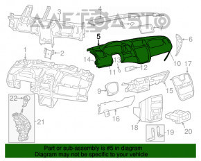 Торпедо передняя панель без AIRBAG Dodge Grand Caravan 11-20 черн