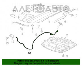 Cablu de deschidere a capotei Dodge Charger 11- cu maner de interior