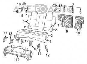 Rândul din spate al scaunelor, al doilea rând Jeep Patriot 11-17, material textil bej, de curățat chimic.