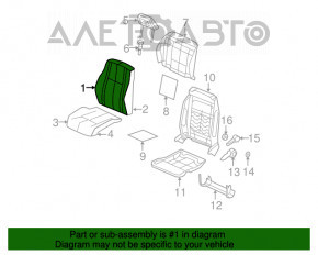 Водительское сидение Jeep Compass 11-16 без airbag, кожа черн