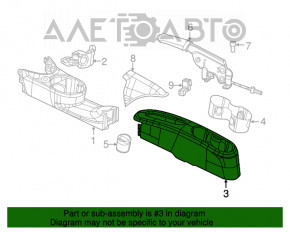 Консоль центральная задняя Fiat 500 12-19 черн