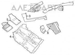 Capacul stâlpului frontal stânga Fiat 500 13-17 gri, sub difuzor