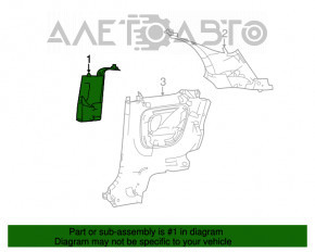 Capacul stâlpului central, curea superioară stânga, Fiat 500 12-19 gri, uzată