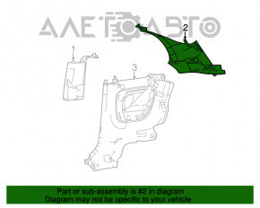 Capac spate dreapta pentru Fiat 500 12-19 gri