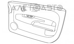 Capacul ușii, cartela frontală stânga Fiat 500 12-17 negru