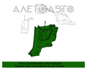 Capacul aripii dreapta Fiat 500 12-19 negru, zgâriat