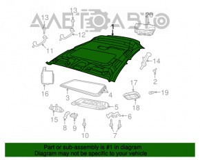 Acoperirea tavanului Jeep Patriot 11-17 fără panoramic, gri, pentru curățare chimică