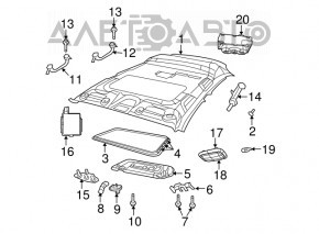 Acoperirea tavanului Jeep Patriot 11-17 fără panoramic, gri, pentru curățare chimică