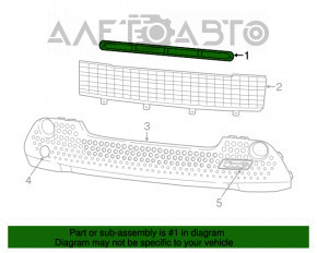 Grila superioară a bara de protecție față pentru Fiat 500 12-19