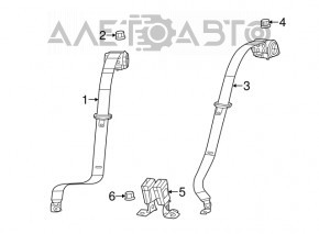 Ремень безопасности задний правый Dodge Dart 13-16 черн