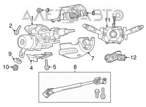 Comutatoarele de pe volan pentru chitara asamblate Fiat 500 12-19