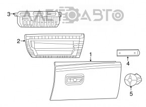 Перчаточный ящик бардачок Jeep Grand Cherokee WK2 11-21