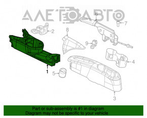 Consola centrală cu suport pentru pahare pentru Fiat 500 12-19, negru