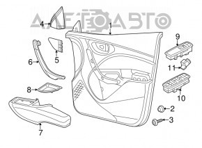 Capac oglindă interioară dreapta față Dodge Dart 13-16