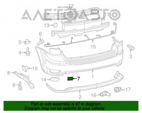 Capacul carligului de tractare al barei spate Dodge Journey 11- structura